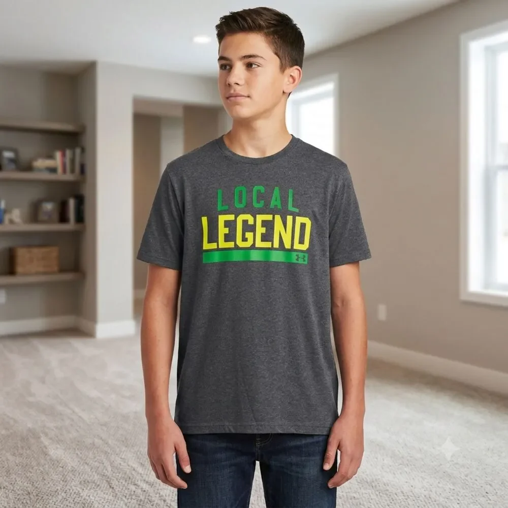 Under Armour Local Legend Shirt Youth X-Large YXL Dark Gray HeatGear Loose